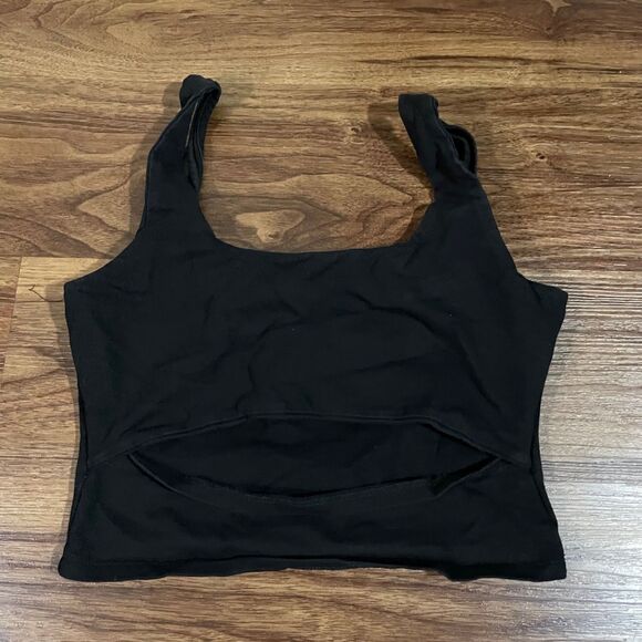 Adika Black Cutout Cropped Tank Top Womens Size Medium Casual Party Y2K - Picture 1 of 6